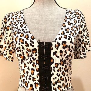 NWOT Cheetah Print Corset Top M